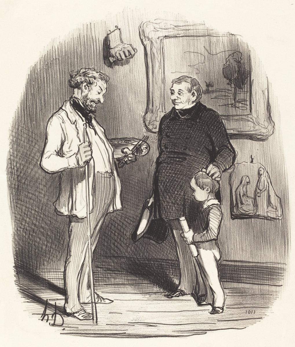 Honoré Daumier:V'la mon petit... s'il n'a pas assez de moyen,16x12"(A3) Poster