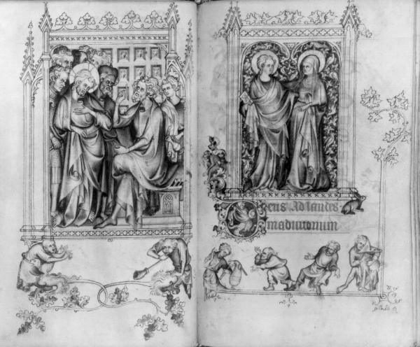 Hours of Jeanne d'Evreux,, vintage artwork by Jean Pucelle, A3 (16x12") Poster Print