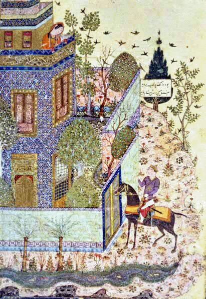 Humay at the Gate of Humayun's Castle by Junayd Baghdadi, vintage art, modern poster print