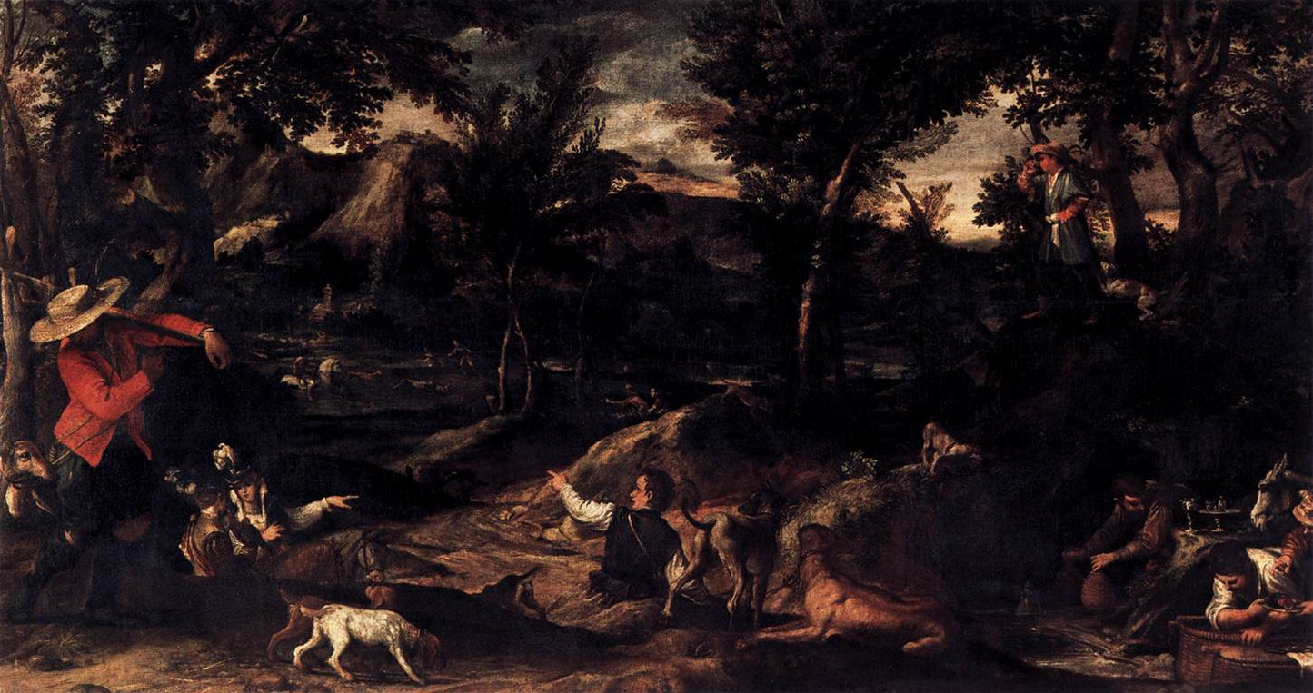 Hunting, vintage artwork by Annibale Carracci, A3 (16x12") Poster Print