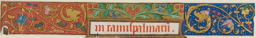 Illuminated Border with Grotesques, Grapes and Berries from a Manuscript by French,23x16"( A2 size ) Poster Print