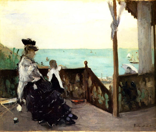 In a villa at the edge of the sea by Berthe Morisot, 1874, vintage art, modern poster print