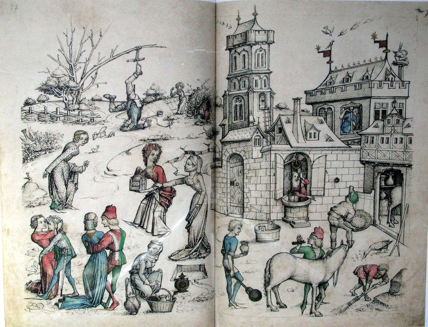 In the pursuit of lesser game, vintage artwork by Master of the Housebook, A3 (16x12") Poster Print