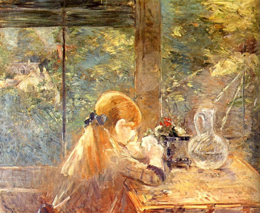 In  the Veranda by Berthe Morisot, 1884, vintage art, modern poster print