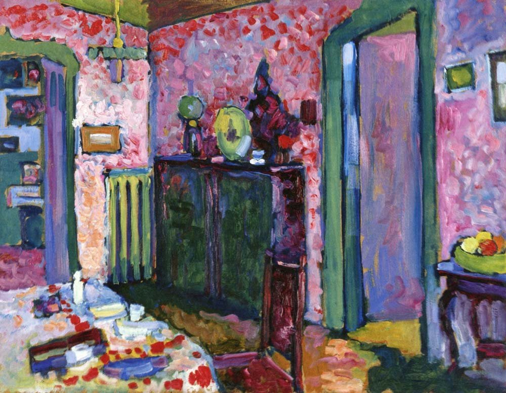 Interior (also known as My Dining Room) - Wassily Kandinsky -1909 by Wassily Kandinsky, 23x16"( A2 size ) Poster Print