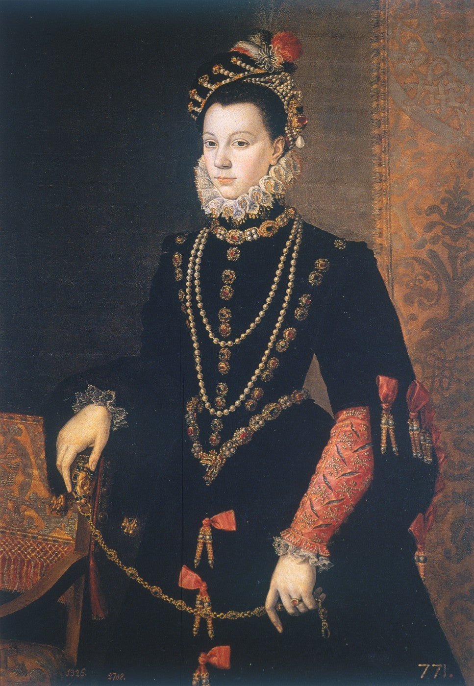 Isabel of Valois, vintage artwork by Sofonisba Anguissola, A3 (16x12") Poster Print