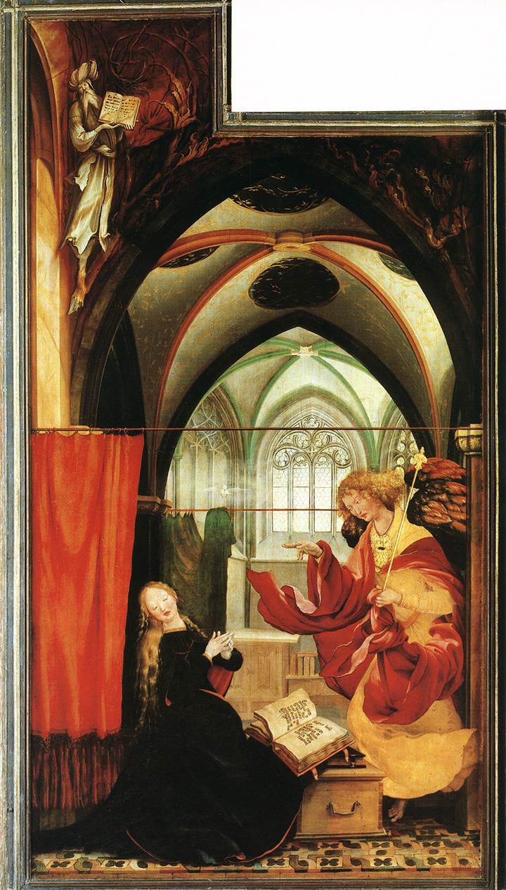 Isenheimer Altarpiece ~ The Annunciation, vintage artwork by Matthias Grünewald, A3 (16x12") Poster Print