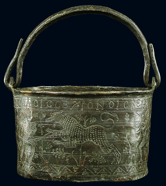 :Bucket with a Hunting Scene 6th century-16x12"(A3) Poster