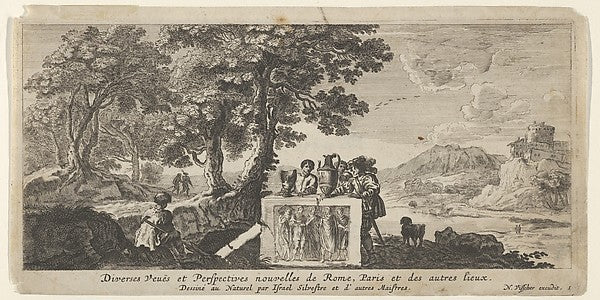 Israel Silvestre:Nancy from Diverses Veue et Perspectives nouvelles de Rome Paris et des autres lieux 1640–1679, vintage artwork, 16x12"(A3) Poster Print