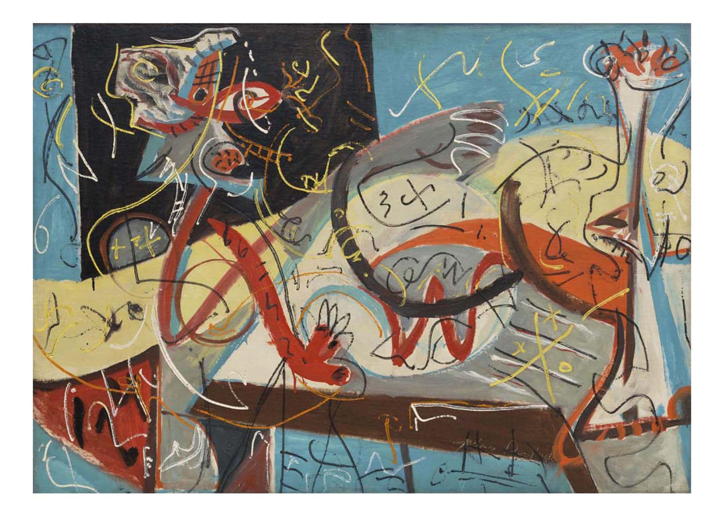 Jackson Pollock - Stenographic Figure, 16x12" (A3) Poster Print