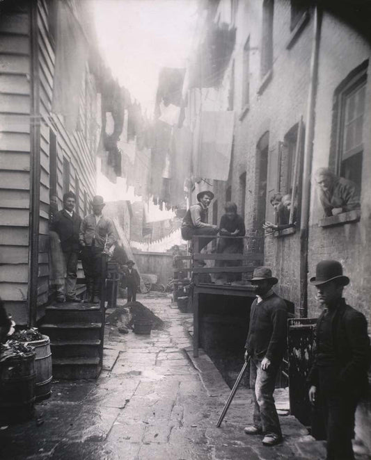 Jacob August Riis - Bandits' Roost 59 1 2 Mulberry Street, vintage historic photograph, modern poster print