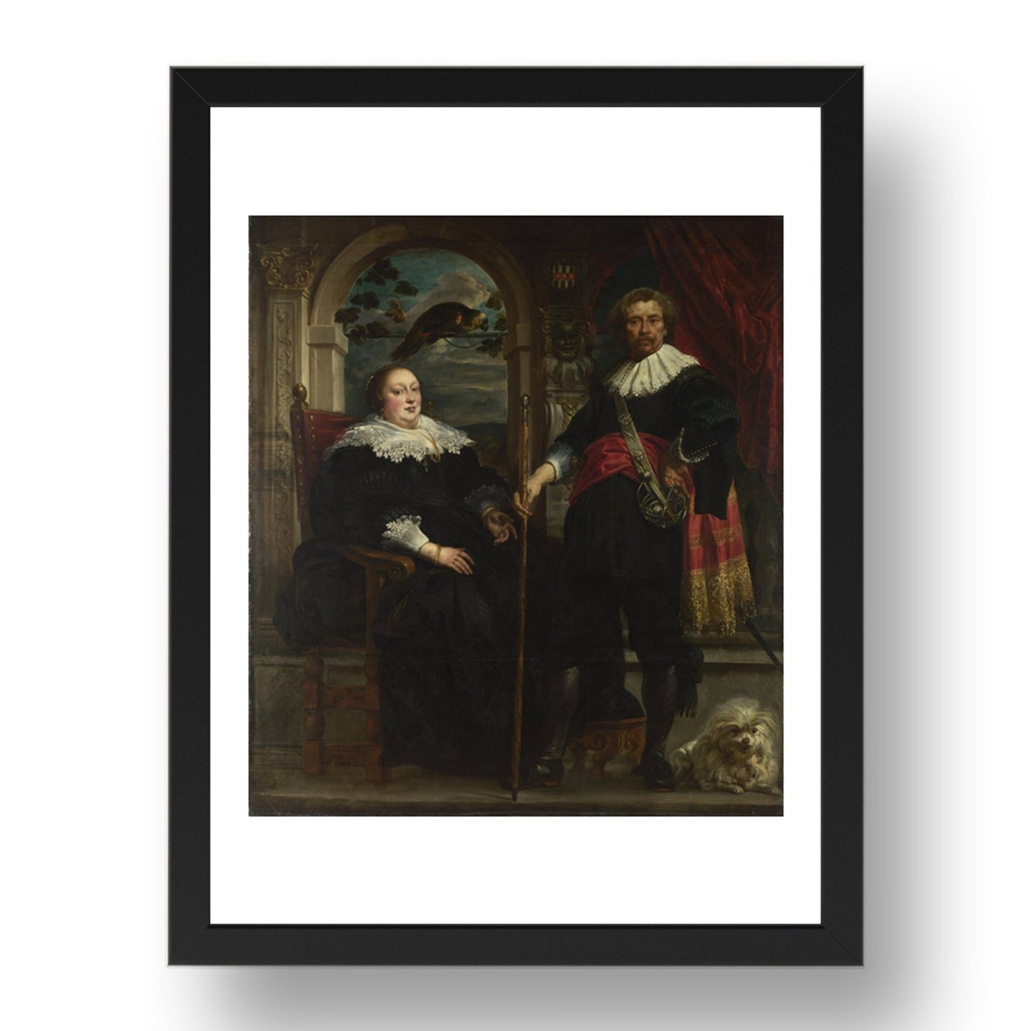 Jacob Jordaens: Portrait of Govaert van Surpele and his Wife, Poster in 17x13"(A3) Frame