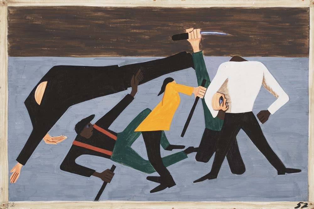 Jacob Lawrence - the largest race riots occurred in East St. Louis vintage art, A3 (16x12") Poster Print