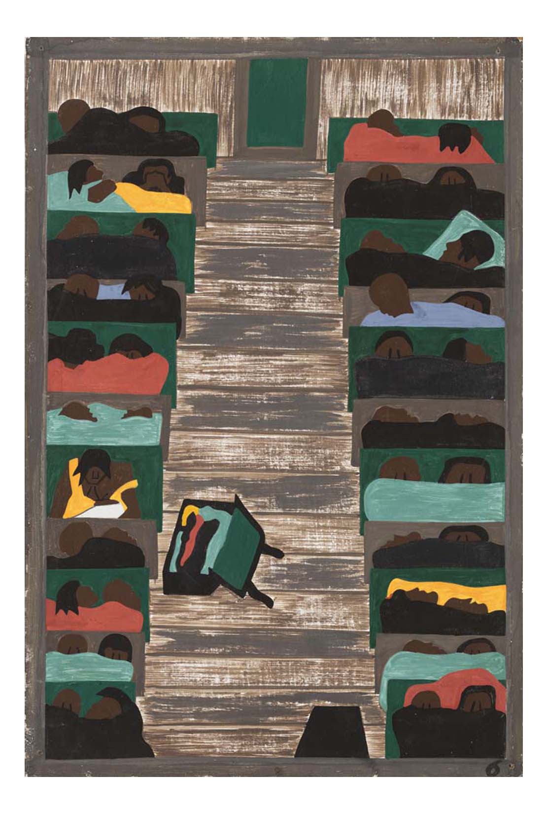 Jacob Lawrence - The trains were packed continually with migrants, 16x12" (A3) Poster Print