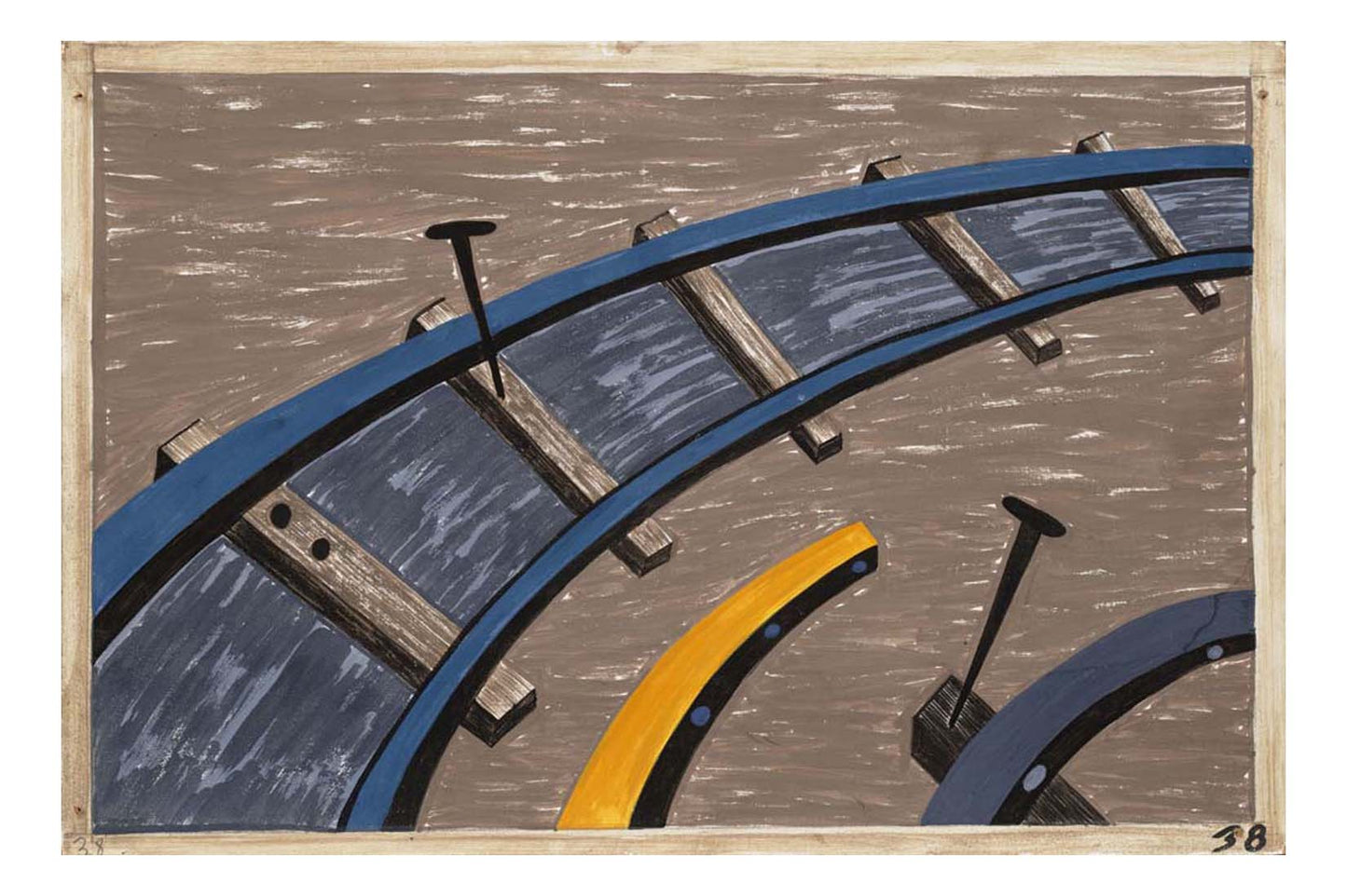 Jacob Lawrence - They also worked in large numbers on the railroad, 16x12" (A3) Poster Print