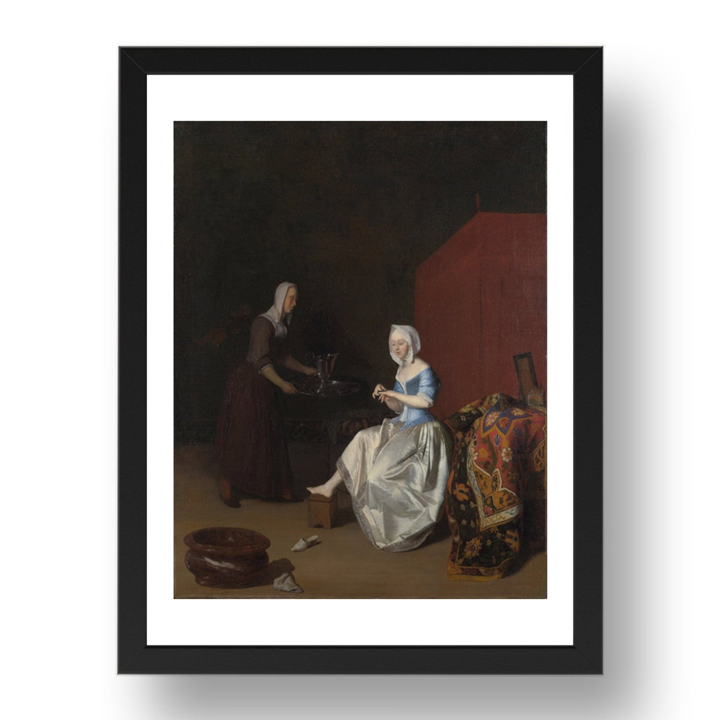 Jacob Ochtervelt: A Young Lady Trimming her Fingernails, Poster in 17x13"(A3) Frame