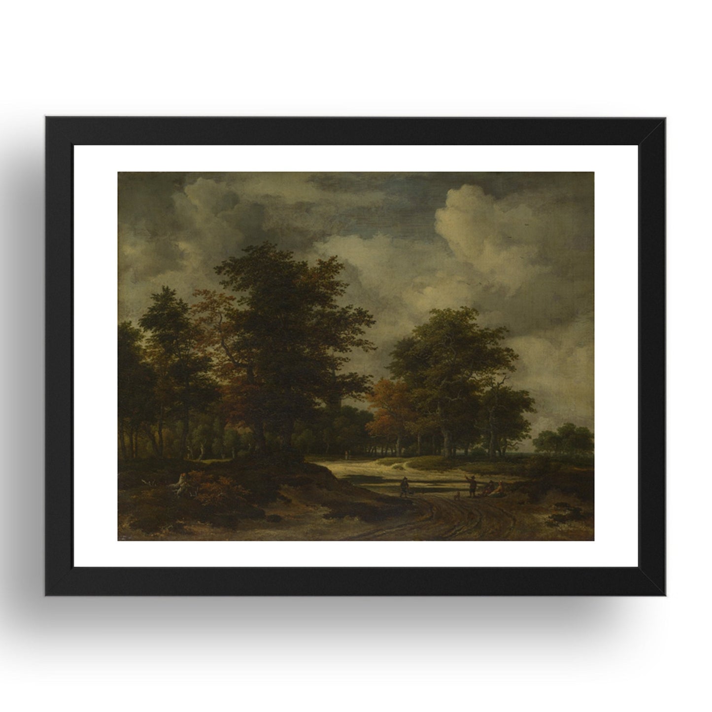 Jacob van Ruisdael: A Road leading into a Wood, Poster in 17x13"(A3) Frame