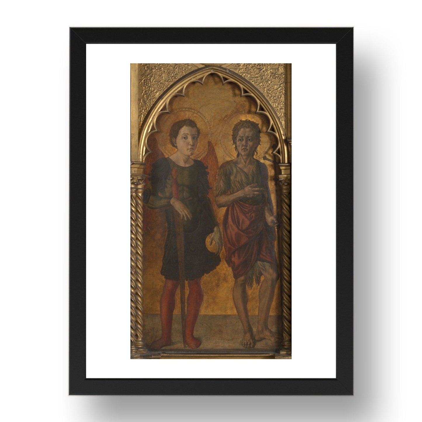 Jacopo di Antonio (Master of Pratovecchio): Saints Michael and John the Baptist, Poster in 17x13"(A3) Frame
