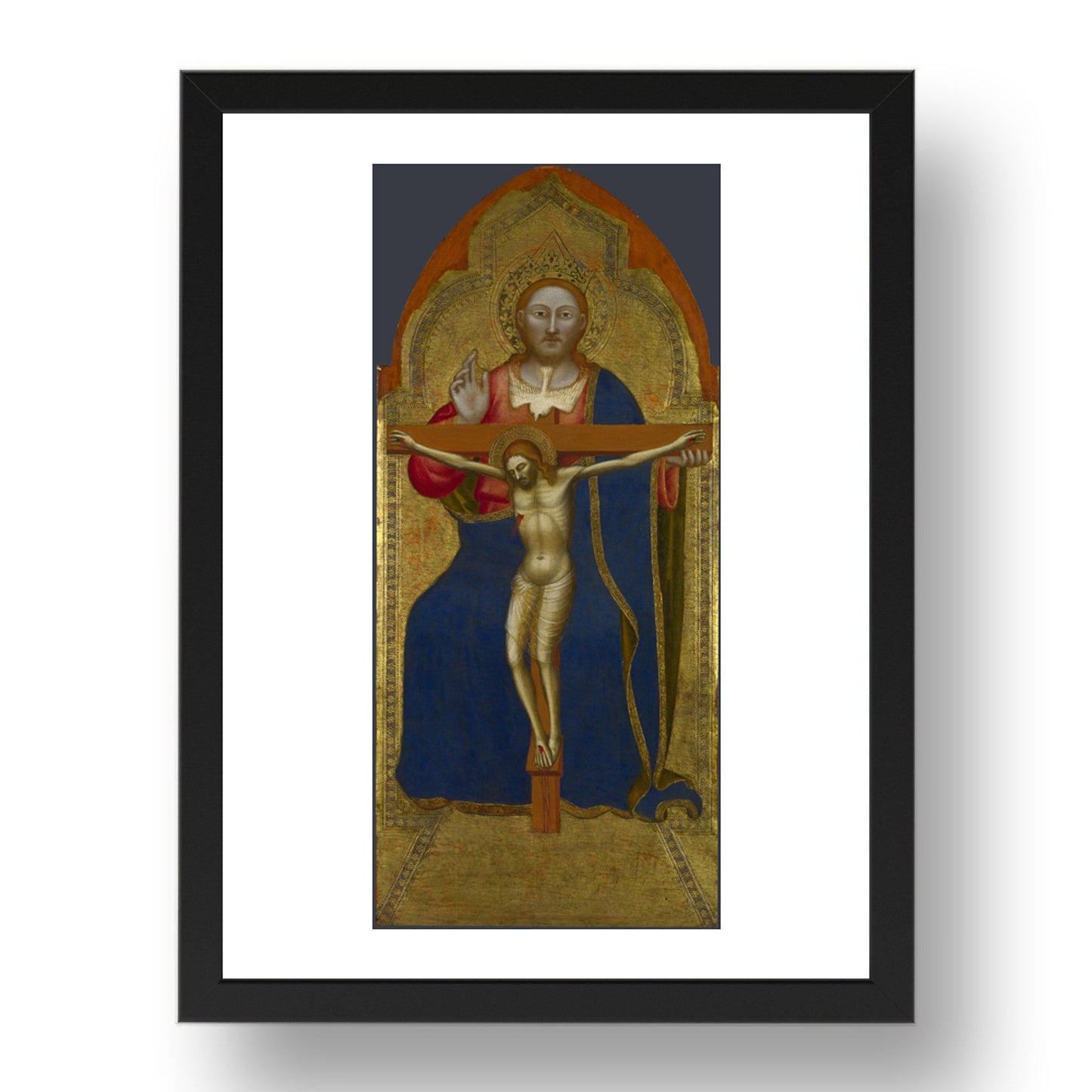 Jacopo di Cione and workshop: The Trinity: Central Pinnacle Panel, Poster in 17x13"(A3) Frame