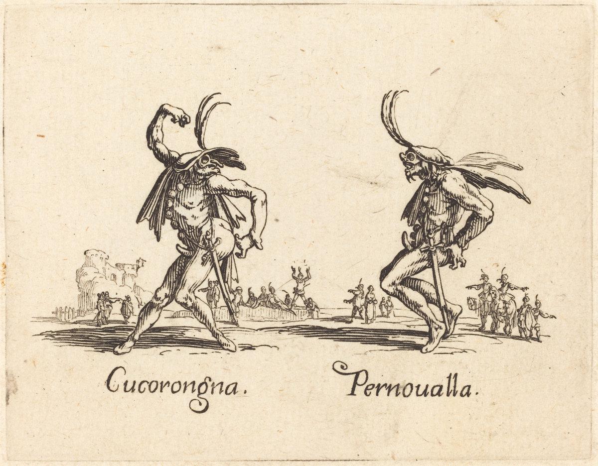 Jacques Callot:Cucorongna and Pernoualla,16x12"(A3) Poster
