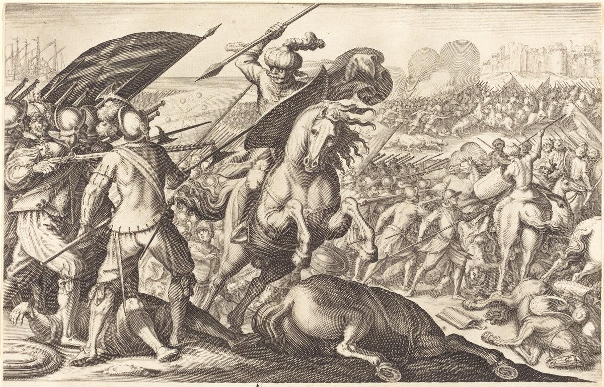 Jacques Callot:The Defeat of the Turkish Cavalry,16x12"(A3) Poster