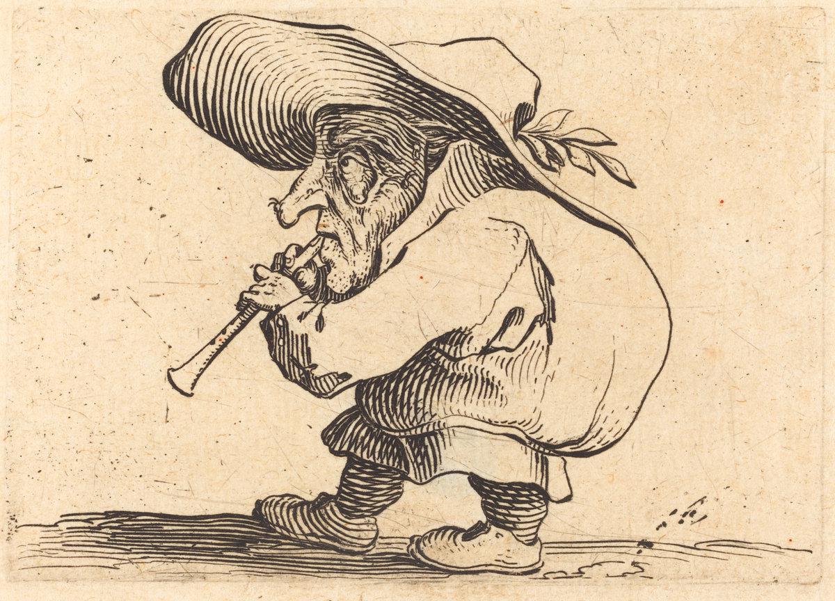 Jacques Callot:The Flageolet Player,16x12"(A3) Poster