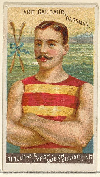 :Jake Gaudaur Oarsman from the Goodwin Champion series for Old Judge and Gypsy Queen Cigarettes 1888, vintage artwork, 16x12"(A3) Poster Print