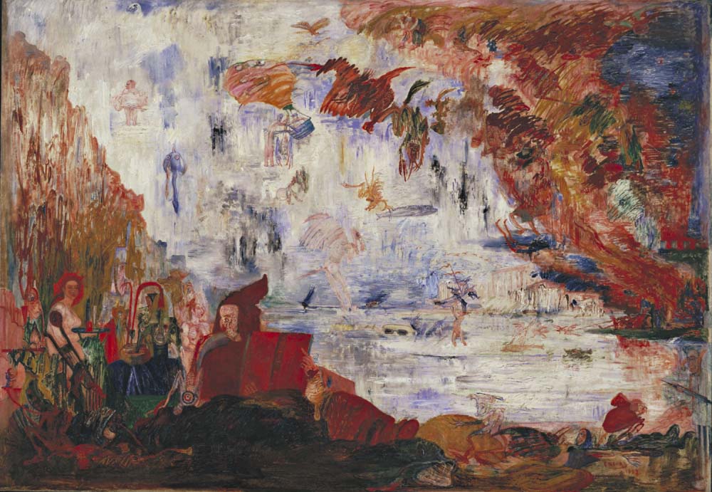 James Ensor - Tribulations of Saint Anthony, vintage art, A3 (16x12") Poster Print