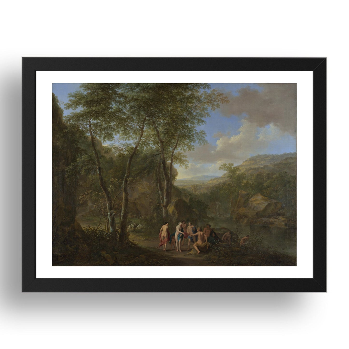Jan Both and Cornelis van Poelenburgh: A Landscape with the Judgement of Paris, Poster in 17x13"(A3) Frame