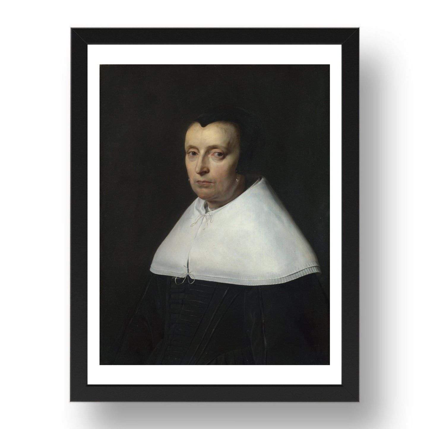 Jan de Braij: Portrait of a Woman with a Black Cap, Poster in 17x13"(A3) Frame