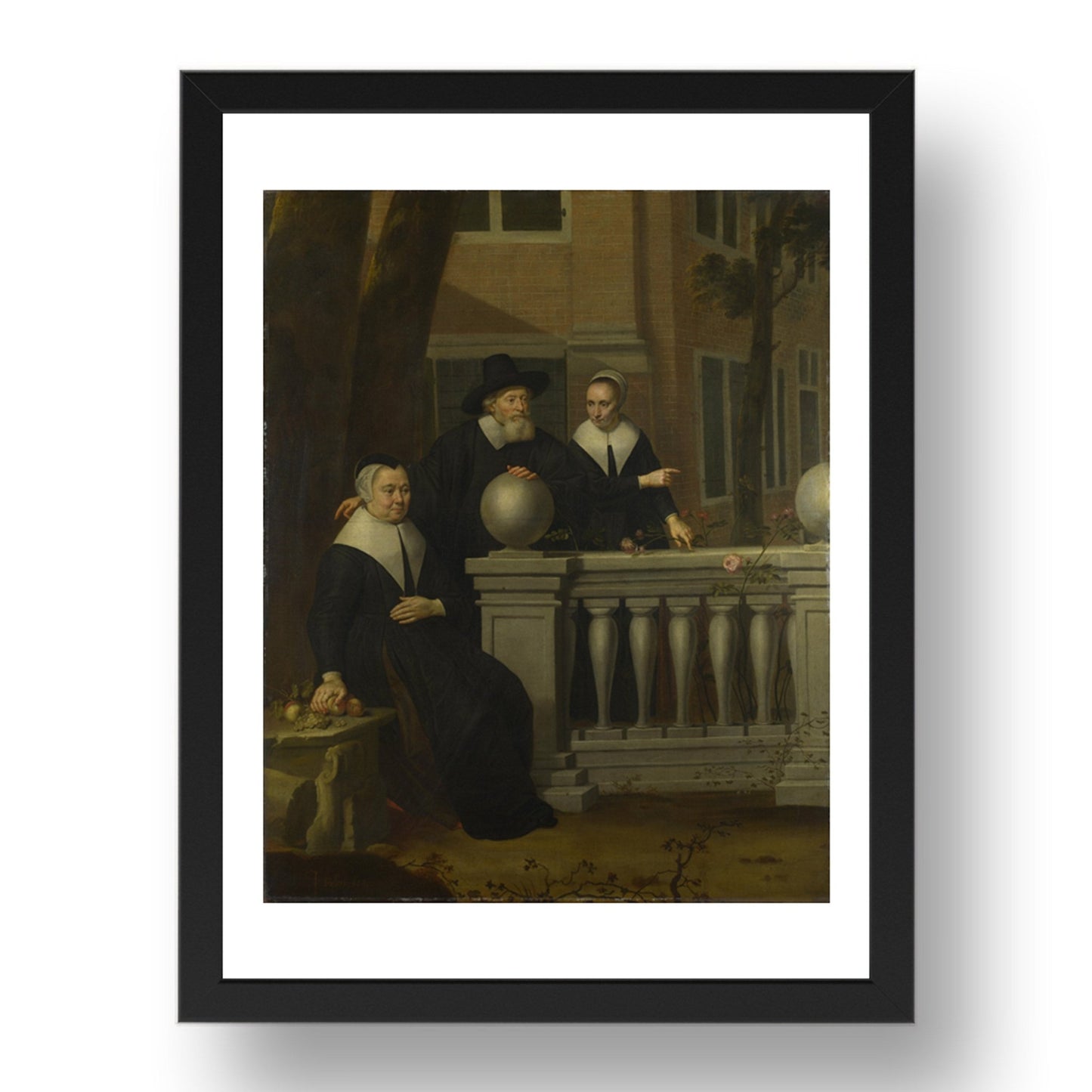 Jan van Bijlert: Portrait of an Elderly Man and Two Women, Poster in 17x13"(A3) Frame