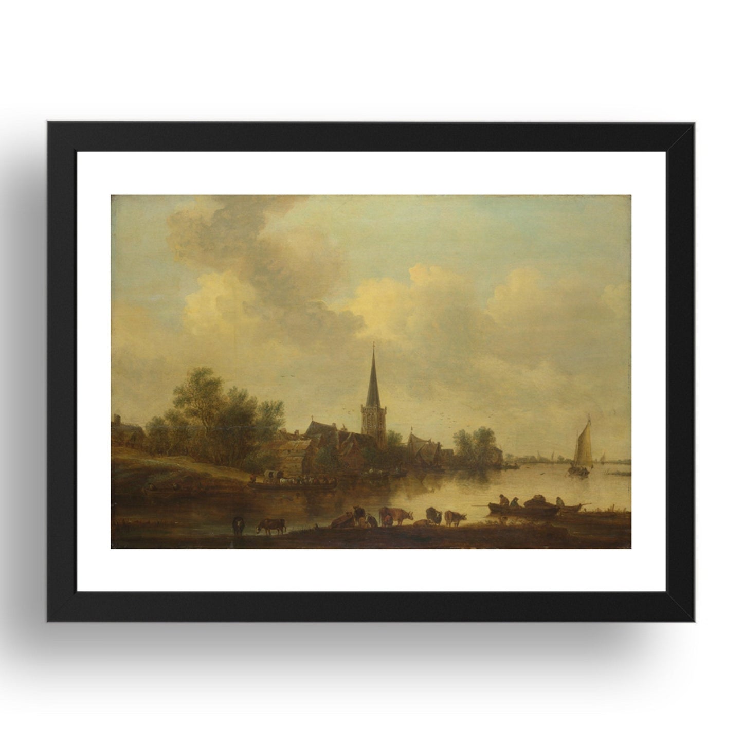 Jan van Goyen: A River Landscape, Poster in 17x13"(A3) Frame