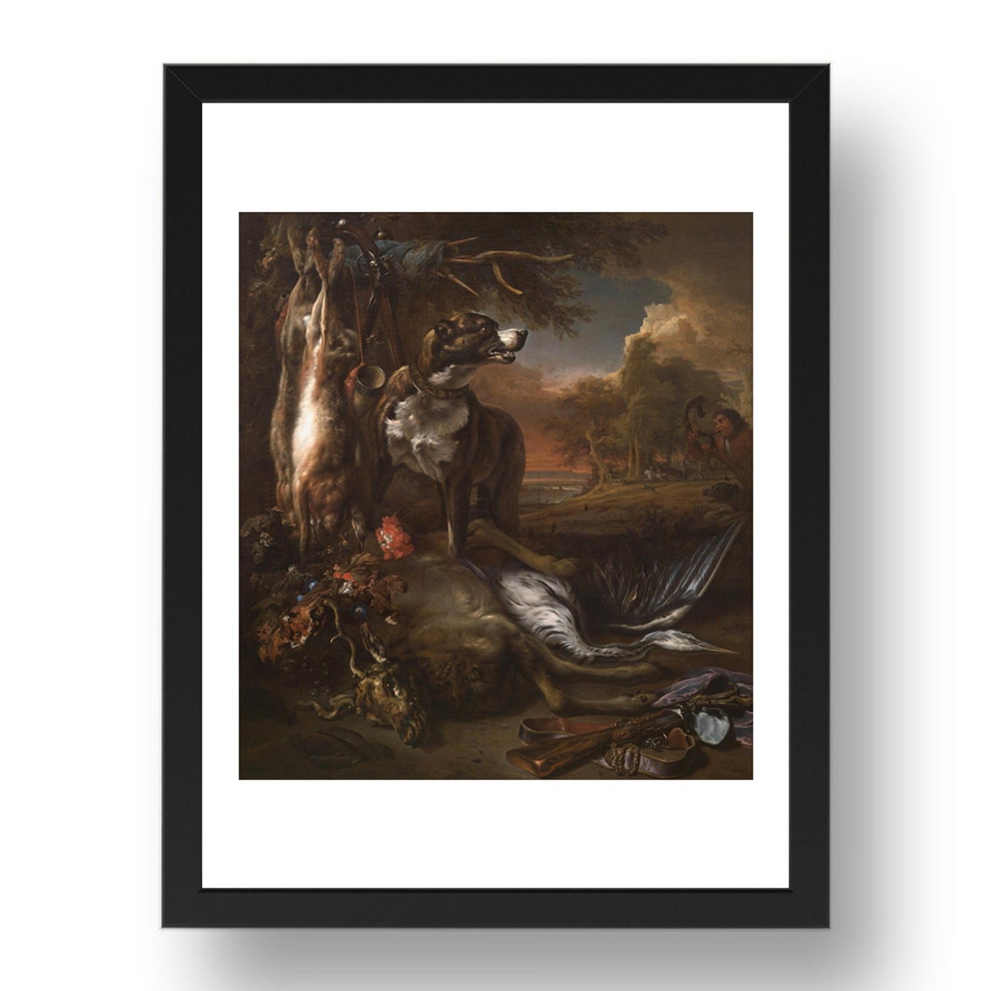 Jan Weenix: A Deerhound with Dead Game and Implements of the Chase, Poster in 17x13"(A3) Frame