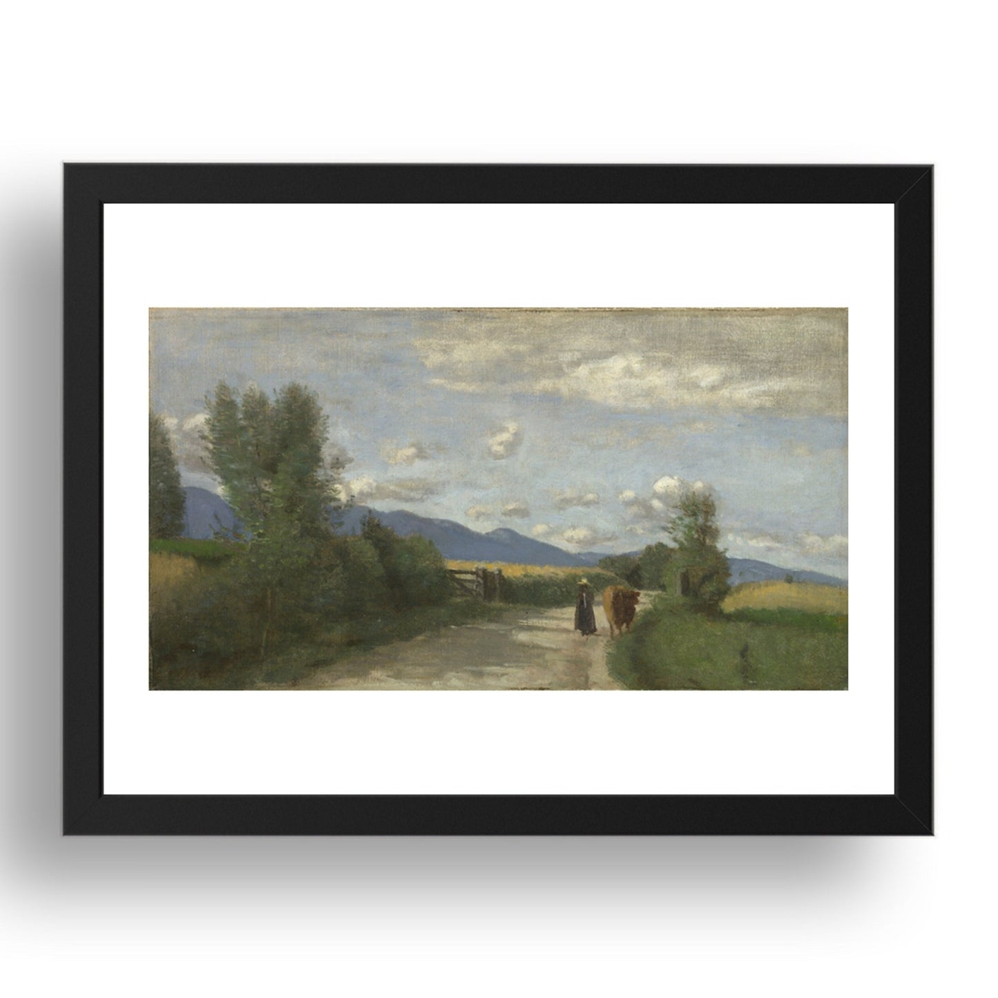 Jean Baptiste Camille Corot: Dardagny, Morning, Poster in 17x13"(A3) Frame