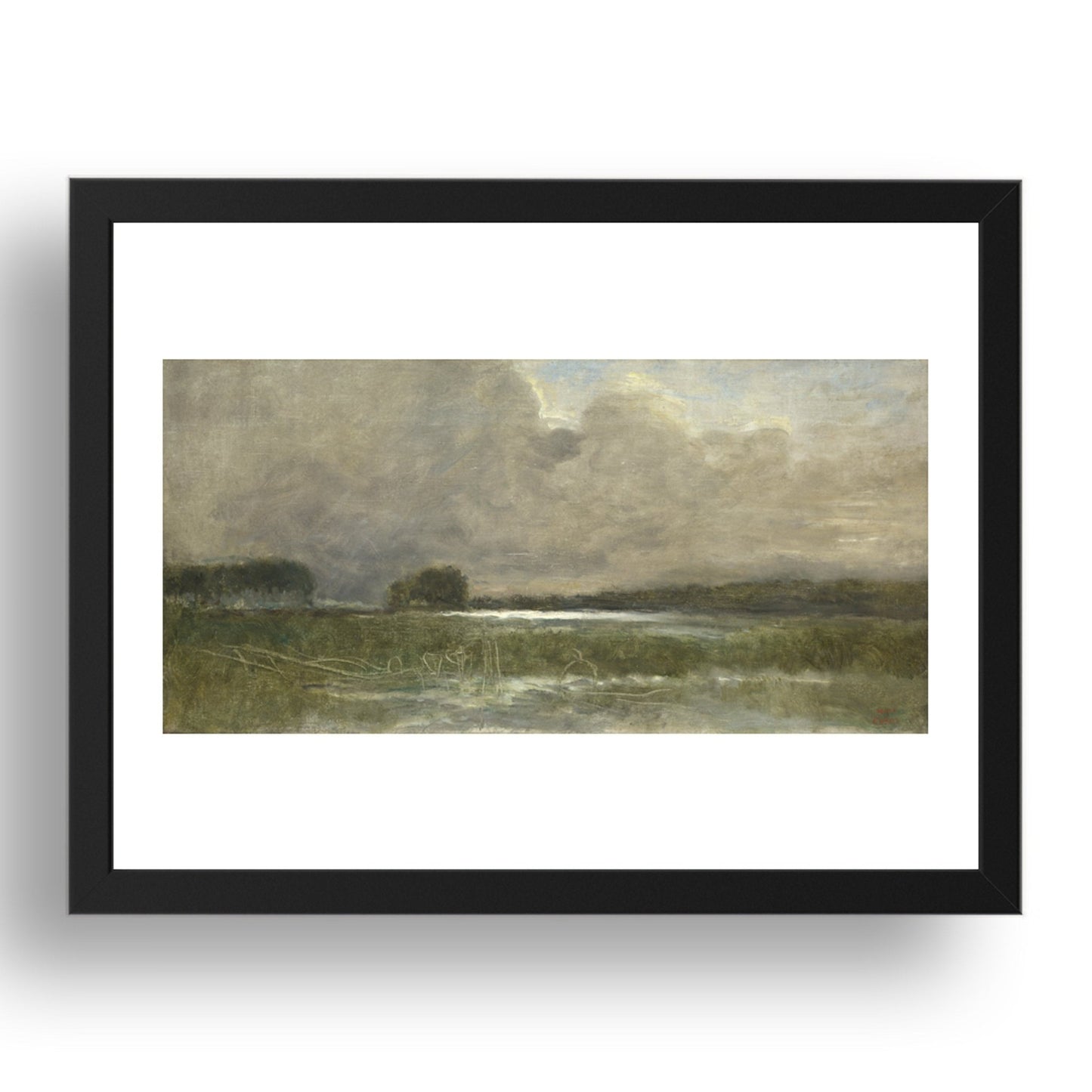 Jean Baptiste Camille Corot: The Marsh at Arleux, Poster in 17x13"(A3) Frame