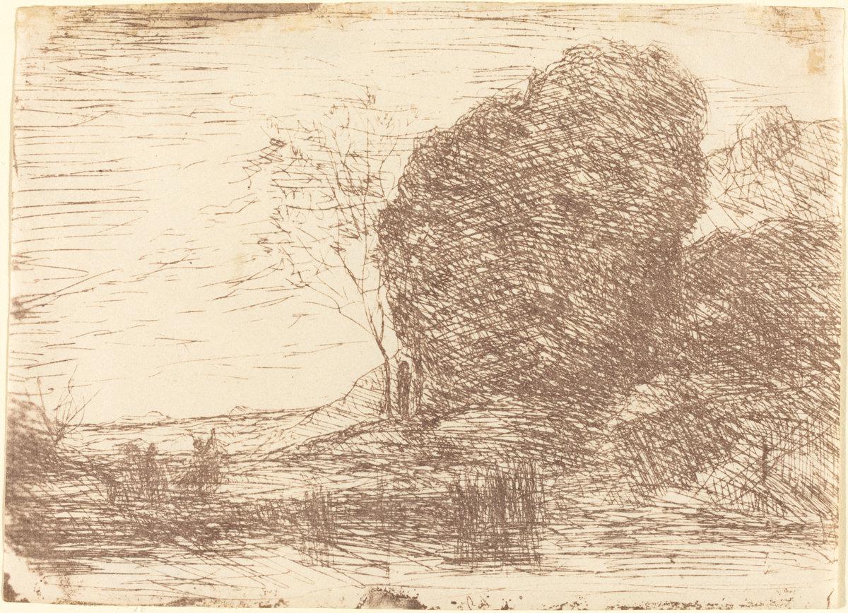 Jean-Baptiste-Camille Corot:Feast of Pan (La Fete de Pan),16x12"(A3) Poster