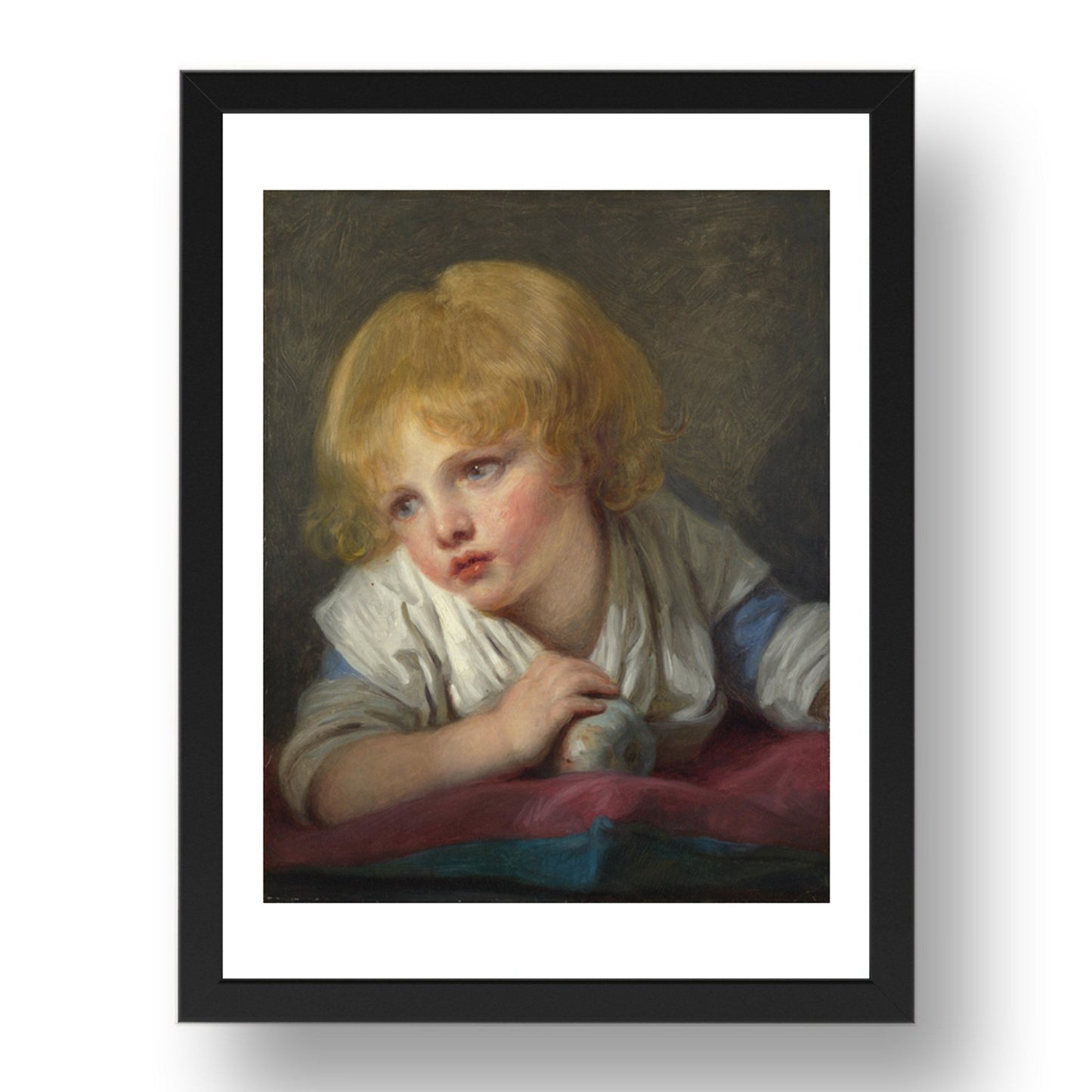 Jean Baptiste Greuze: A Child with an Apple, Poster in 17x13"(A3) Frame