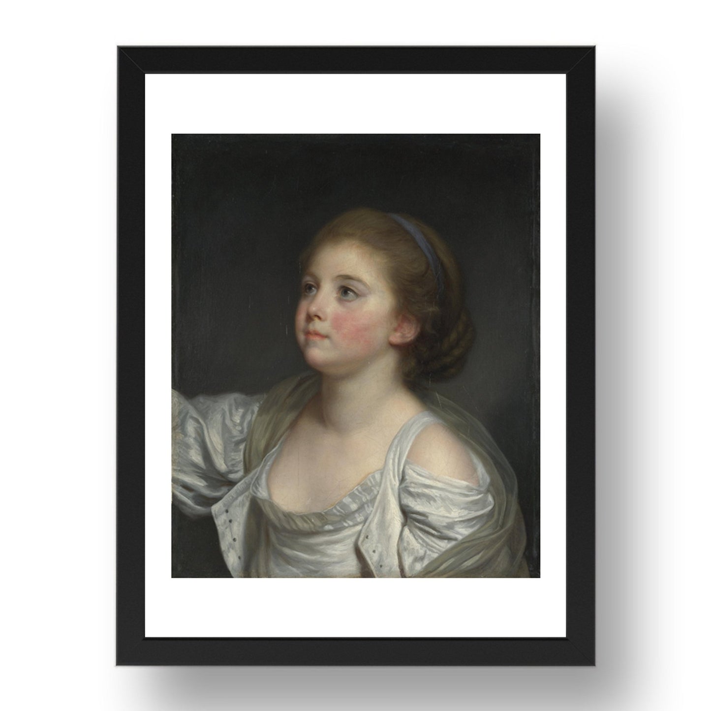 Jean Baptiste Greuze: A Girl, Poster in 17x13"(A3) Frame