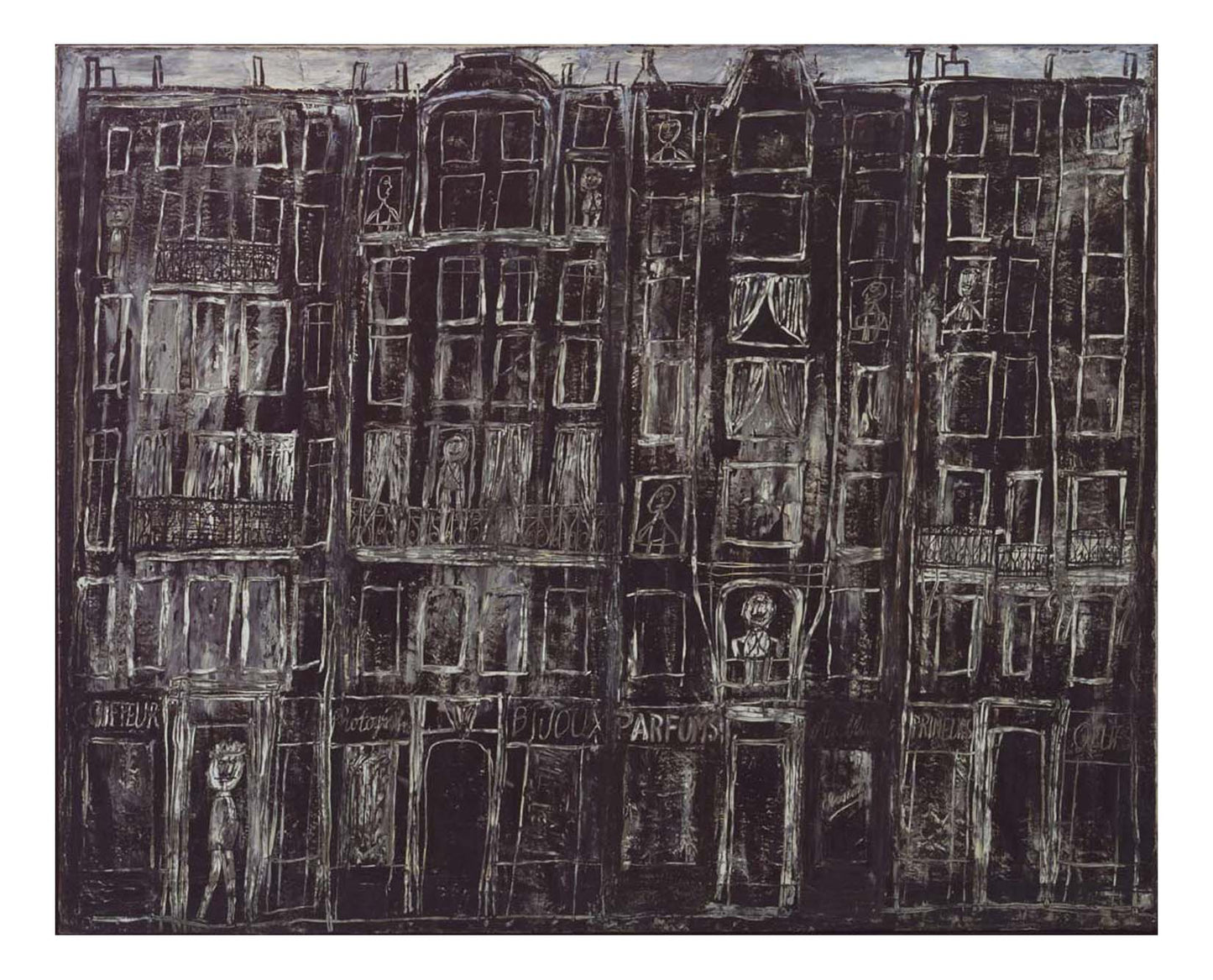 Jean Dubuffet - Building Facades, 16x12" (A3) Poster Print