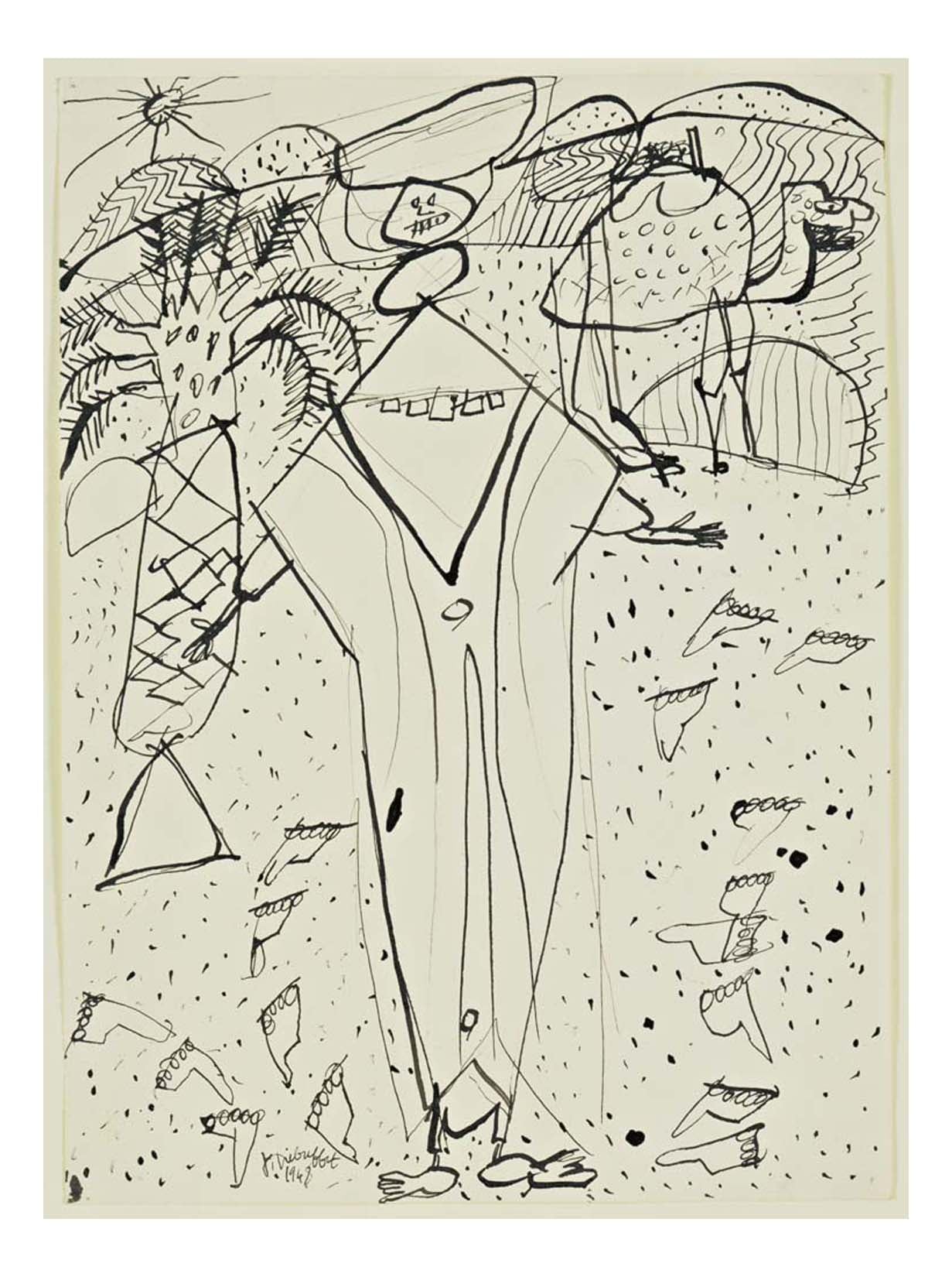 Jean Dubuffet - Desert and Bedouin, 16x12" (A3) Poster Print