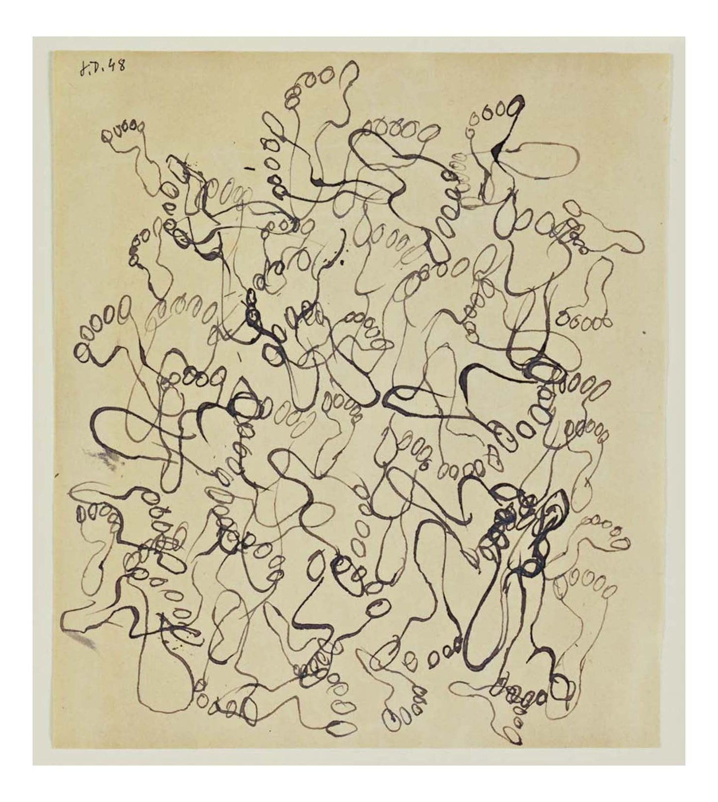 Jean Dubuffet - Footprints, page from the sketchbook El Golea, II, 16x12" (A3) Poster Print