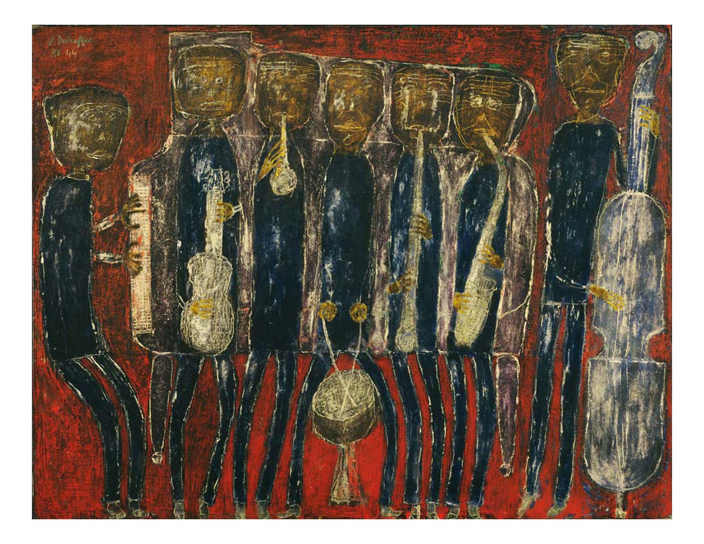 Jean Dubuffet - Grand Jazz Band, 16x12" (A3) Poster Print