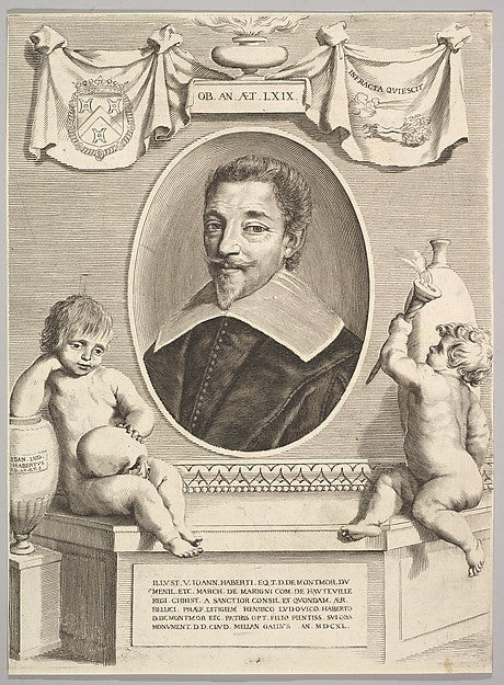 Jean Habert de Montmor 1640-Claude Mellan , vintage art, A3 (16x12") Poster Print