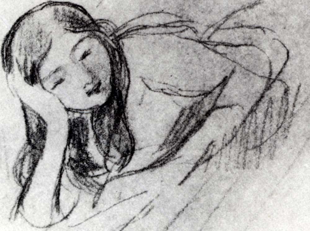 Jeune Fille Etendue Etended Girl Detail, 1893, vintage art, modern poster print