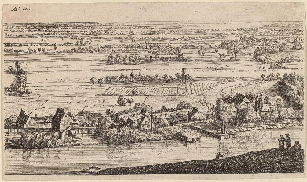 Johannes Ruisscher (reworked by Anthonie Waterloo):Village b,16x12"(A3) Poster