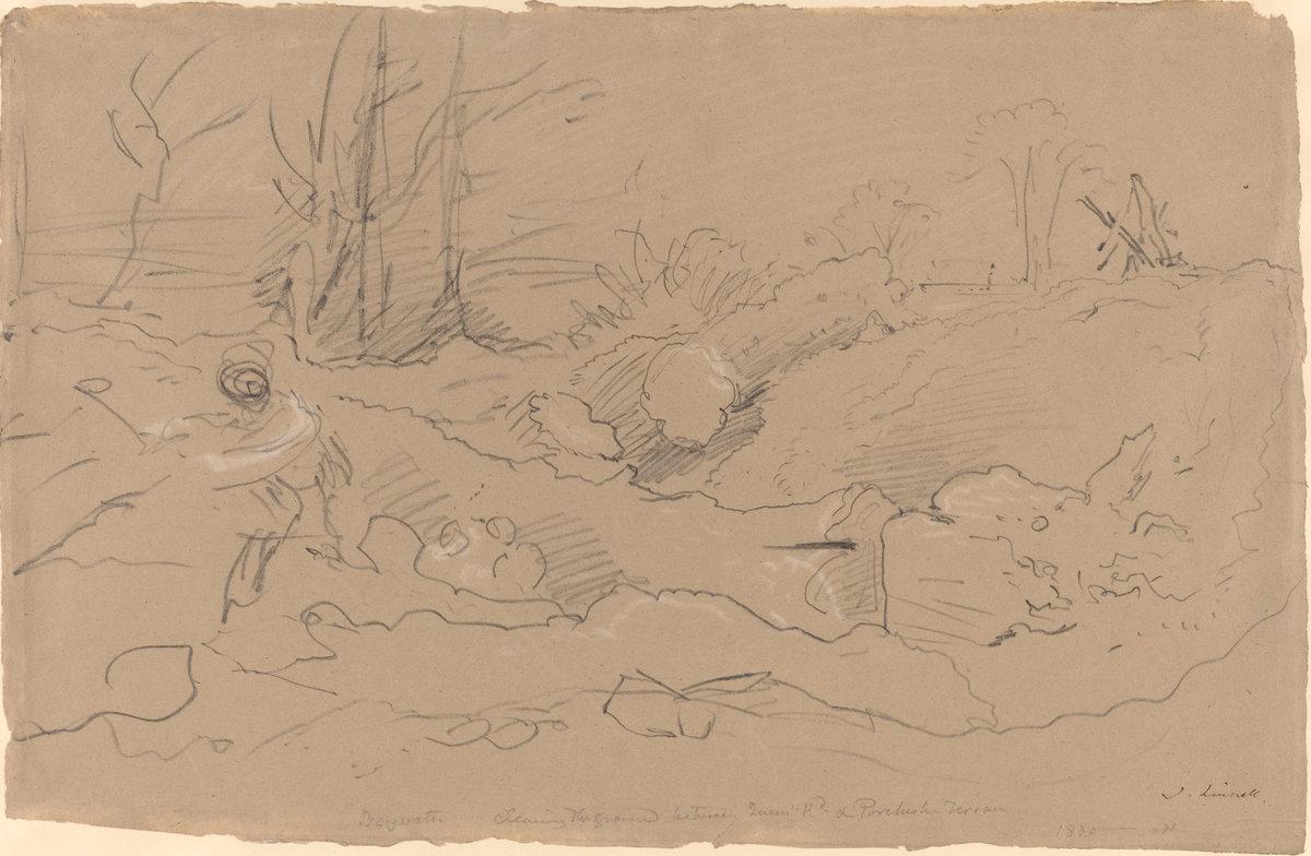 John Linnell:Bayswater, Clearing the Ground between Queen's ,16x12"(A3) Poster