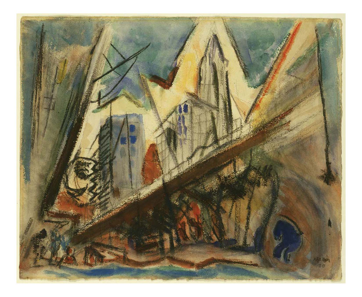 John Marin - Lower Manhattan, 16x12" (A3) Poster Print