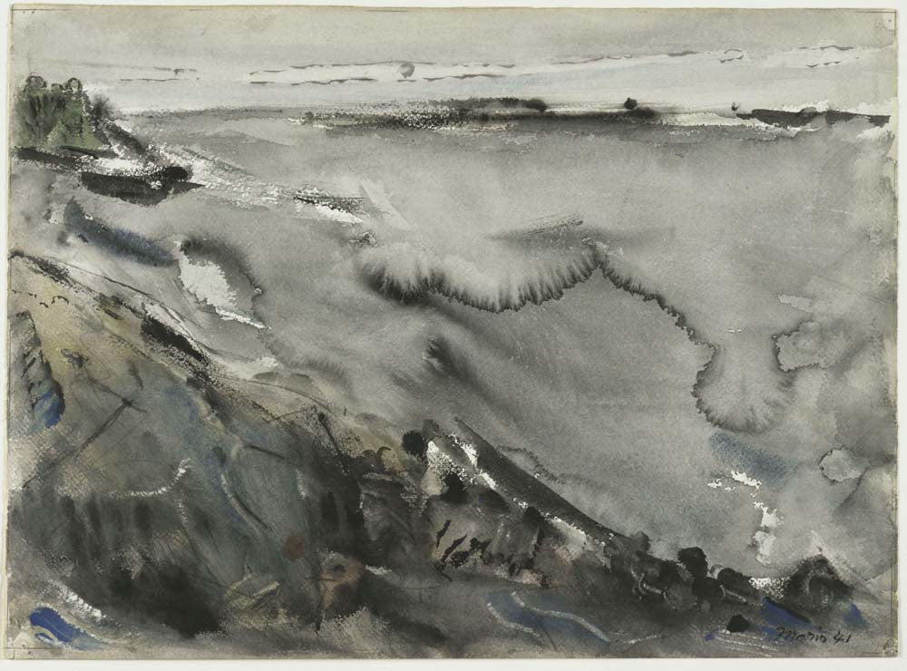 John Marin - Movement Sky and Grey Sea, vintage art, A3 (16x12") Poster Print