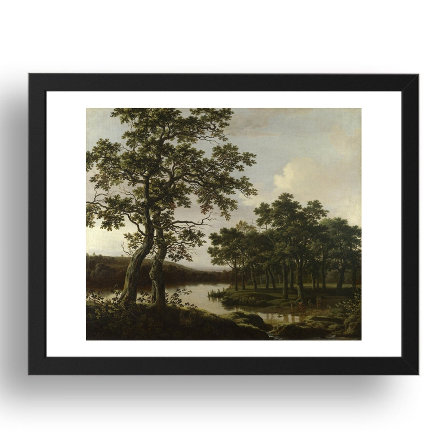 Joris van der Haagen: A River Landscape, Poster in 17x13"(A3) Frame