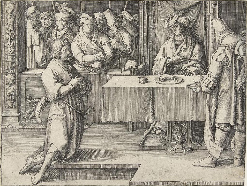 Joseph Explains Pharaoh's Dream, vintage artwork by Lucas van Leyden, A3 (16x12") Poster Print